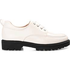 Beige - Women Oxford Journee Collection Women's Zina Lugged Oxford Shoes