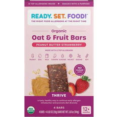 USDA Organic Snacks Ready Set Food! Organic Oat & Fruit Bars Peanut Butter Strawberry 3.67oz 1