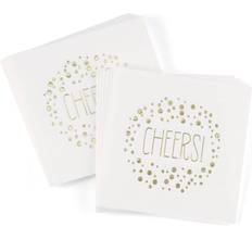 Hortense B. Hewitt Co. Paper Napkins Polka Dot White/Gold 50-pack