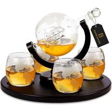 Dishwasher Safe Whiskey Carafes Berkware Globe with Glasses Whiskey Carafe 0.22gal