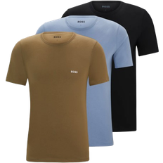 Men - XS T-shirts & Tank Tops HUGO BOSS Classic Logo Embroidered T-shirt 3-pack - Black/Green/Light Blue