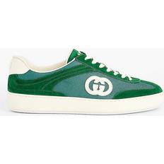 Gucci Green Shoes Gucci Mens Green White G74 Suede Low-top Trainers Eur Men GREEN WHITE