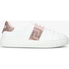 Versace Trainers Versace Womens White/comb Greca Crystal-embellished Leather Trainers Eur Women WHITE/COMB