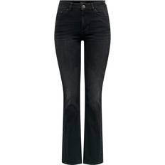 Blush Mid Waist Flared Jeans - Washed Black