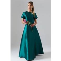 Coast Teen Twill Short Sleeve Bridesmaids Dress Emerald 13-14 Years