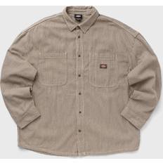 Brown - Men Shirts Dickies Hickory Long Sleeve Shirt Man Brown