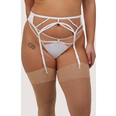 White Lingerie Sets Playful Promises Ramona Strap Detail Illusion Mesh Suspender