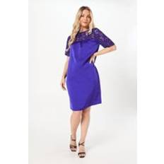 Clothing Wallis Lace Short Sleeve Shift Dress Cobalt