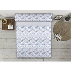 Happy Home Bedding Set Triangles Ah Blue Double Duvet Cover Blue