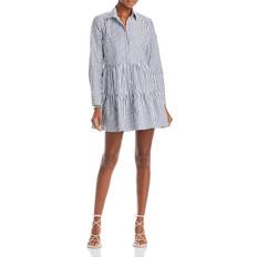 Aqua Short Dresses Aqua Stripe Mini Shirt Dress 100% Exclusive Dark Blue