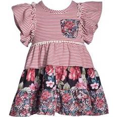 Bonnie Jean Children's Clothing Bonnie Jean Girls 4-6x Mixed Print Dress, Brown