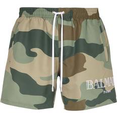 Balmain Men Swimwear Balmain Zwembroek Met Camouflageprint - Bruin