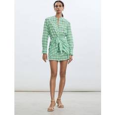 Mango Dresses Mango Check bow dress green Women