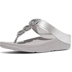 Silver - Women Flip-Flops Fitflop Fino Platform Wedge Flip