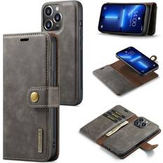 Apple iPhone 15 Pro Plånboksfodral på rea DG.Ming 2-in-1 Magnet Wallet iPhone 15 Pro Brown