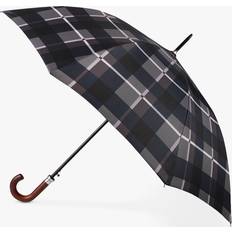 ECO-BRELLA Auto Walker Wood Crook Handle Umbrella, Grey