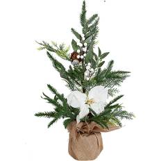 Décorations Romimex Tree Romimex White Brown Green Flowers Decoration