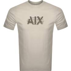 Armani Exchange Clothing Armani Exchange Crew Neck Logo T Shirt Beige