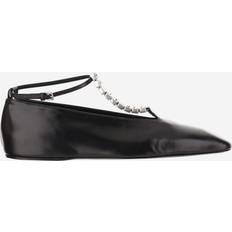 Jil Sander Black Square Toe Ballerina Flats