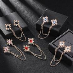 Brooches Harmtty Sold by: Attractive Easy Match Collar Brooch Women Men Rhinestone Decor Chain Tassel Clothing Brooch for