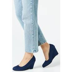 Blue - Synthetic Heels & Pumps Dorothy Perkins Duke Wedge Court Shoes Navy
