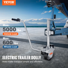 Remorques VEVOR Roue Jockey Motorisée Électrique pour Remorque 12 V 350 W Charge 2268 kg