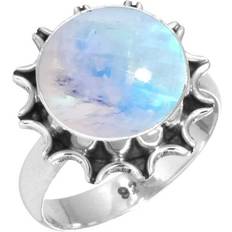 Moonstone Rings Jeweloporium Sold by: Natural Rainbow Moonstone Women 925 Sterling Silver Ring