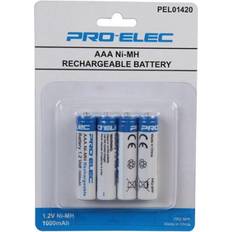 Pro Elec Pro Elec Nimh Rechargeable Aaa Batteries, 1000Mah 4 Pack One Size