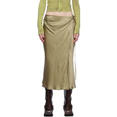 Acne Studios Skirts Acne Studios Khaki Wrap Midi Skirt DOZ Old Green FR