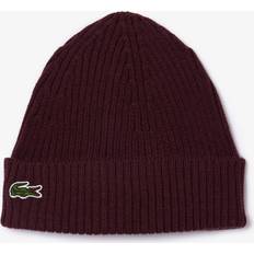 Multicolore Bonnets Lacoste Rib Knit Beanie - Bordeaux