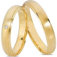 Guld Ringe på tilbud Nuran Our Love karat guld Vielsesringe med x 0,01 ct stk Brillant