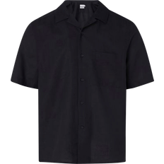 Calvin Klein Camisas Calvin Klein Linen Cotton Cuban S/S Shirt - Black