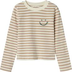 158/164 Blusar & Tunikor Barnkläder Name It Nkflopine Ls Slim Short Top - Beige