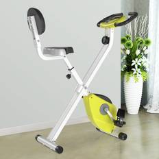 Fitness Machines Homcom Magnetic Resistance Foldable Exercise Bike Yellow