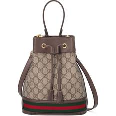Gucci Sacs Seau Gucci Ophidia Kleine Bucket Tas Nylon Microvezels Canvas Leer - Beige