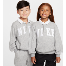 Nike Polo Shirts Children's Clothing Nike Sportswear Club Little Kids' French Terry Long Sleeve Polo in Grey, 86M258-042