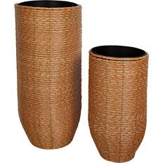 Pots, Plants & Cultivation Romimex Set of Planters Romimex Natural wicker