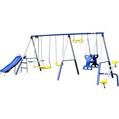 Playground on sale SportsPower Super 9 Metal Teeter Totter with 2 Kids' Glide Ride Roman Glider Standing Swing Set