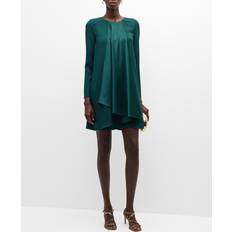 Emporio Armani Clothing Emporio Armani Crepe Satin Drape Front Dress Uranus Green 50 IT/14 US