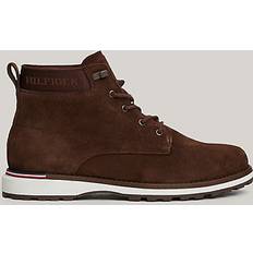 Tommy Hilfiger Suede Logo Ankle Boots COCOA