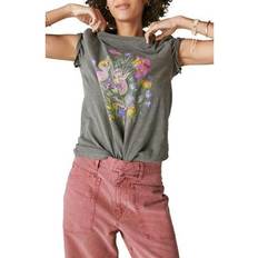 Florals - Women T-shirts Lucky Brand Neon Floral Cotton Graphic T-Shirt