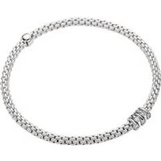 XS Bracelets Fope Prima 18ct White Gold 0.07ct Diamond Flexible Bracelet