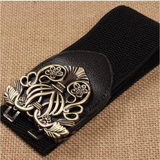 Women's Stretchy Wide Waist Belts for Dresses Ladies Alloy Buckle Belts Multicoloured One