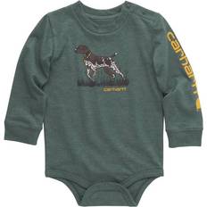 Green Bodysuits Children's Clothing Carhartt Dog Long-Sleeve Bodysuit for Babies Cilantro Heather Months