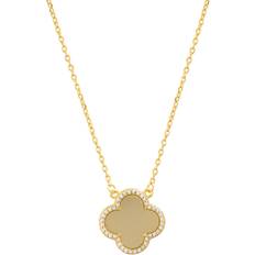 Adornia Clover Halo Necklace - Gold