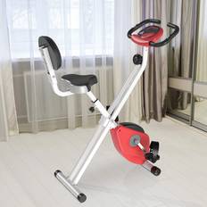 Fitness Machines Homcom Manual Resistance Exercise Bike Foldable White