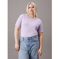 Calvin Klein Purple Tops Calvin Klein Plus Cotton Badge T-shirt Purple