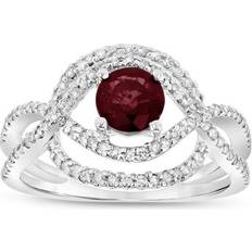 Louis Creations Louis Creations RL2115RD-7 1.00 CTW Diamond & Ruby Fashion Ring, 14K White Gold