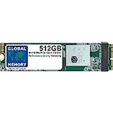 Global Memory t minne 512 GB M.2 PCIe Gen3 x4 NVMe SOLID STATE DRIVE SSD FÖR MACBOOK PRO RETINA SEN 2013 – MID 2014 – TIDIG – MID 2015