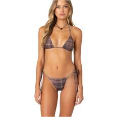 S Bikini Tops Edikted Wilhelmina Plaid Triangle Bikini Top